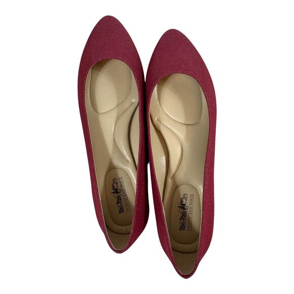Coach and Four Red Metallic Melitta Ballet Flats Shoes Women's Size 10 Sparkly - Picture 9 of 16